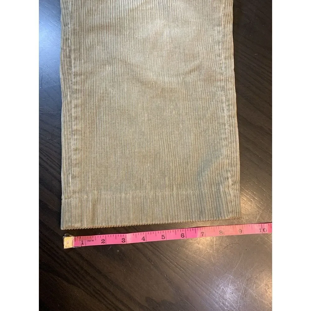 VTG LL Bean Classic Preppy Wide Wale‎ Corduroy Pants 33x25.5 Khaki Neutral 0cx98